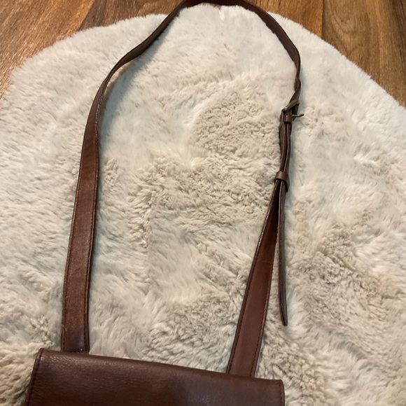 Dries Van Noten Crossbody Small Bag Leather Brown Canvas Brass Inside Hook - Picture 9 of 12